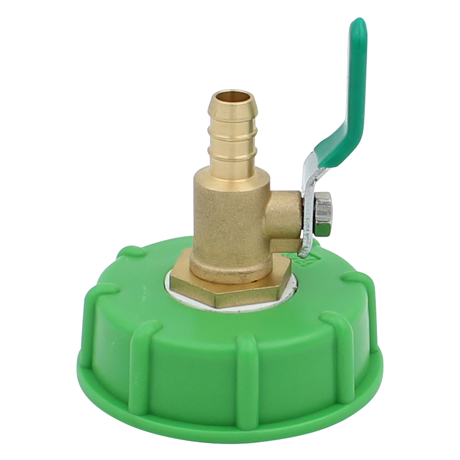 IBC Schlauchtülle 12 mm mit Metallhahn, feste Mutter